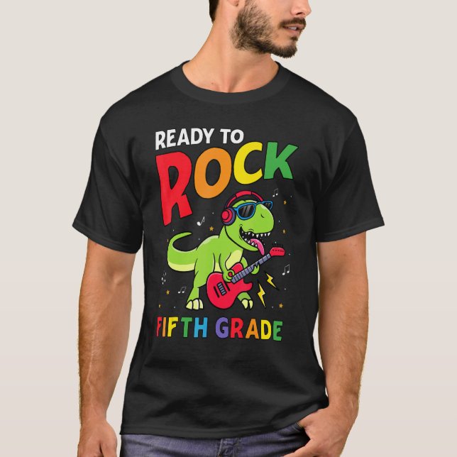 Camiseta Listo Para Rodar Dinosaurio De Quinto Grado De Vue (Anverso)