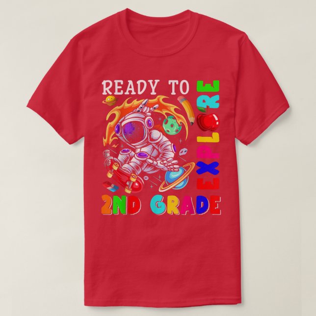 Camiseta Listo Para Superar El Skateboarding De 2º Grado As (Diseño del anverso)