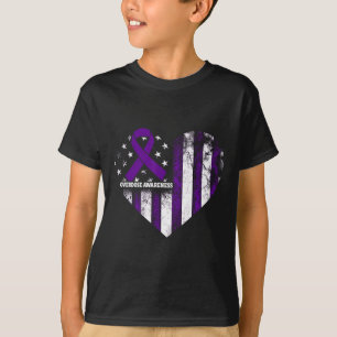 Camiseta Listón Morado Conciencia Sobredosis Adicción a las