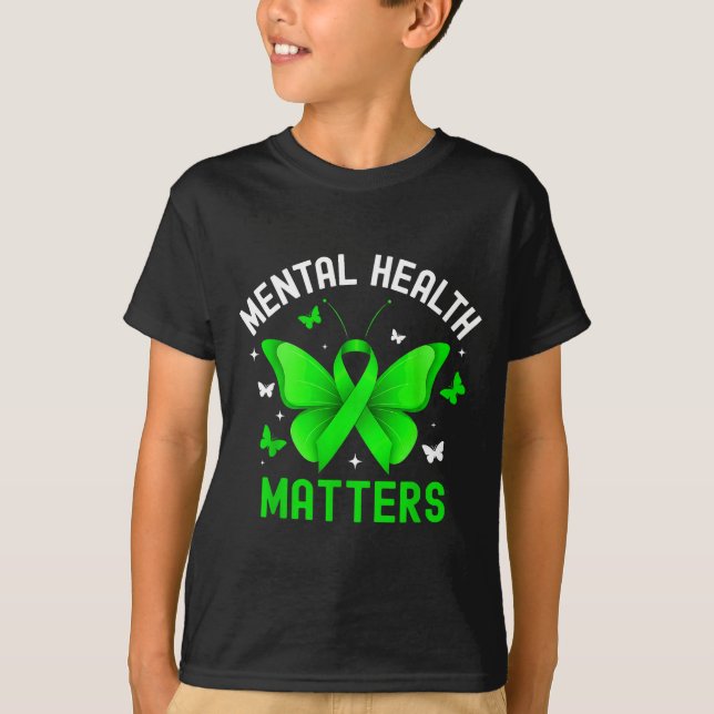 Camiseta Listón verde mariposa de concientización sobre sal (Anverso)