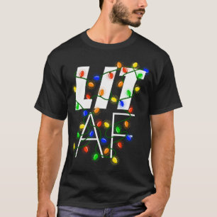 Camiseta Lit Af - Gráficos divertidos Navidades ebrios ilum