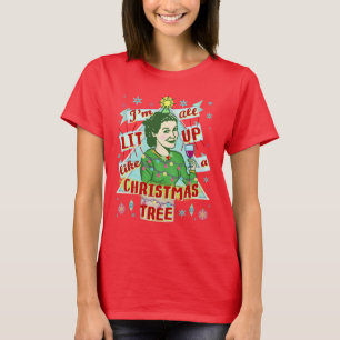 Camiseta Lit de consumición retro de la mujer del humor de