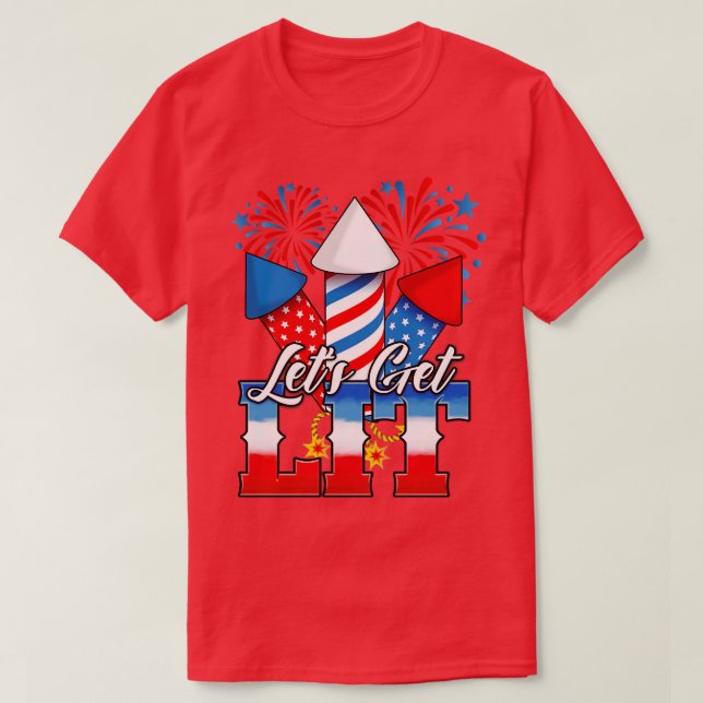 Camiseta Lit Patriotic 4 de julio Fiesta (Diseño del anverso)