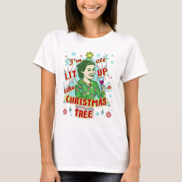 Camiseta Lit retro del navidad divertido para arriba que