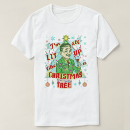 Camiseta Lit retro del navidad divertido para arriba que