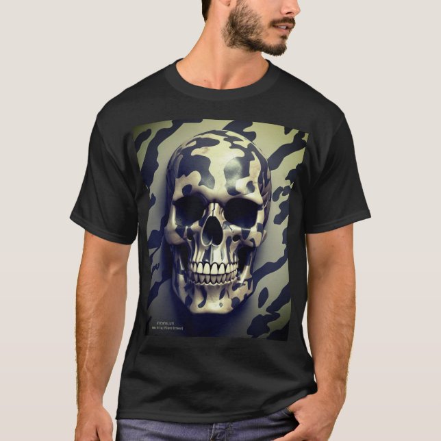 Camiseta LITE EXISTENCIAL Memento Mori Camo Skull Tshirt 1b (Anverso)