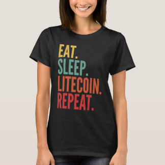 Camiseta Litecoin Crypto Eat Sleep Litecoin Repeat