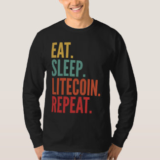 Camiseta Litecoin Crypto Eat Sleep Litecoin Repeat