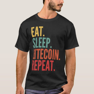 Camiseta Litecoin Crypto Eat Sleep Litecoin Repeat