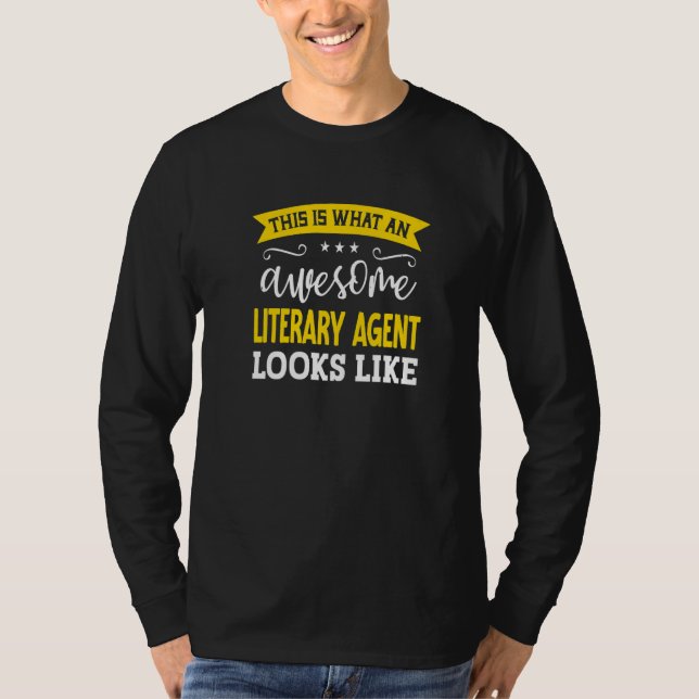 Camiseta Literary Agent Job Title Employee Worker Literary  (Anverso)