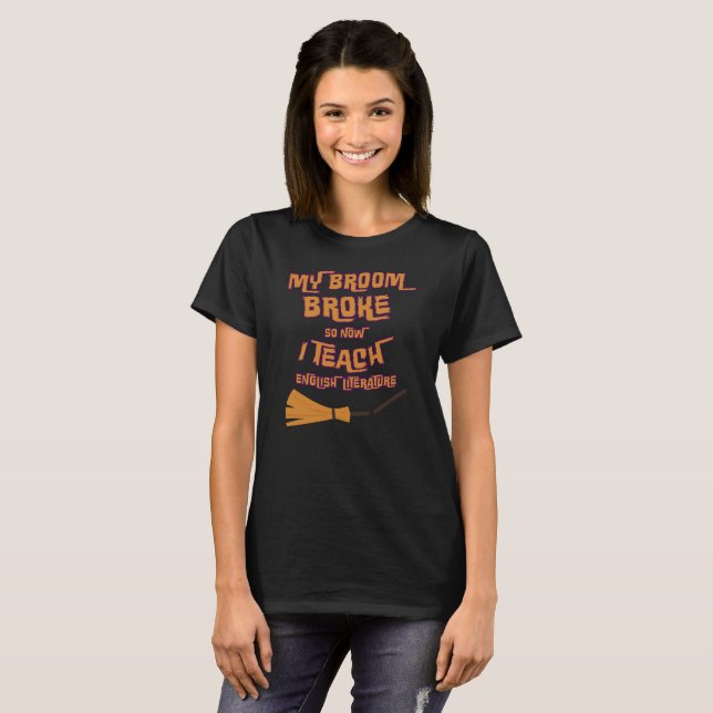 Camiseta Literatura inglesa del profesor de la escoba de (Anverso completo)