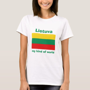 Camiseta Lithuania Bandera+Mapa+Texto