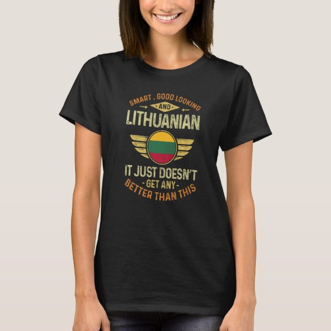 Camiseta Lithuania Flag Proud Lithuanians Men & Women   (Anverso)