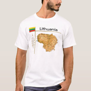 Camiseta Lithuania Mapa + Bandera + Título