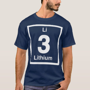 Camiseta Litio, elementos de mesa periódicos, tercer cumple