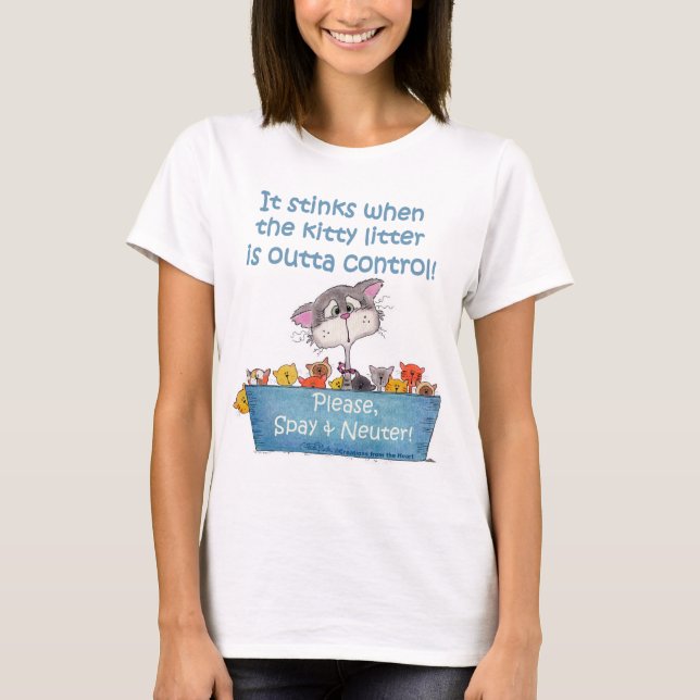 Camiseta Litro Kitty Stinks (Anverso)