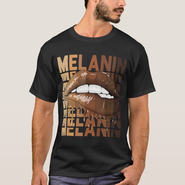 Camiseta Litros de goteo Reina de historia negra BHM Melani (Anverso)