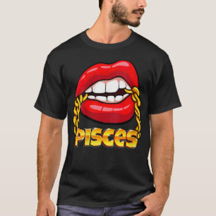 Camiseta Litros de jugo para mujeres Cadena de oro Piscis R