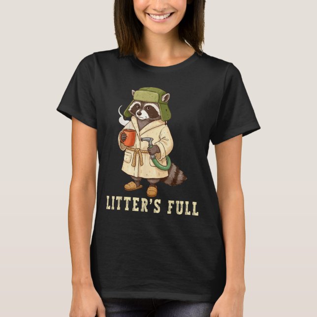 Camiseta Litter’s Full Funny Raccoon Christmas Mpy Raccoon  (Anverso)