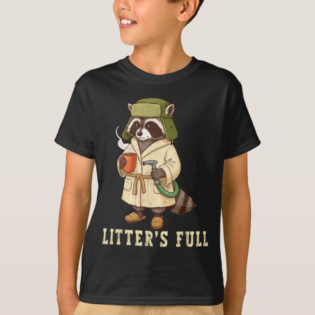 Camiseta Litter’s Full Funny Raccoon Christmas Mpy Raccoon  (Anverso)