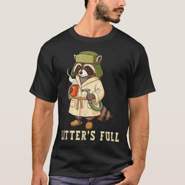 Camiseta Litter’s Full Funny Raccoon Christmas Mpy Raccoon  (Anverso)