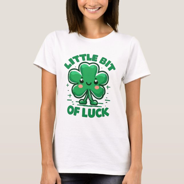 Camiseta Little Bit of Luck – Cute Kawaii Clover  (Anverso)