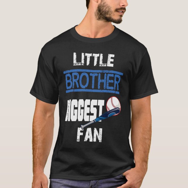 Camiseta Little Brother Biggest Fan Baseball Season For Boy (Anverso)
