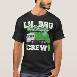 Camiseta Little Brother Birthday Crew Garbage Truck Family 
