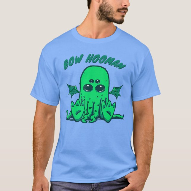 Camiseta Little Chubby Kawaii Baby Cthulhu Bow Human Cosmic (Anverso)