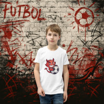 Little Devil with a soccer ball