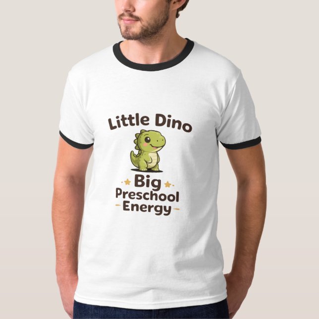 Camiseta Little Dino Big Preschool Energy Cute Dinosaur Pre (Anverso)