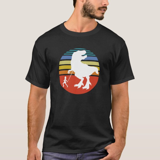 Camiseta Little Dirl walking her Tyrannosaurus Rex (Anverso)