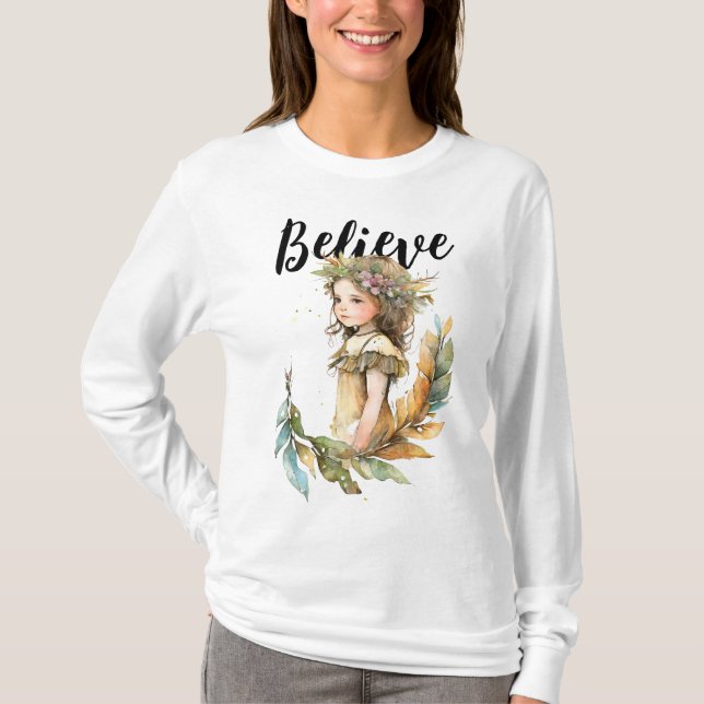 Camiseta Little Fairy Watercolor Art (Anverso)