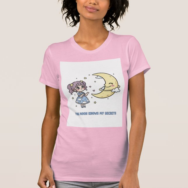 Camiseta Little Girl Sharing Secrets With the Moon (Anverso)