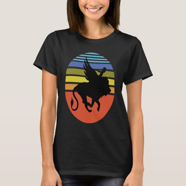 Camiseta Little Girl with her Wingled Lion imagination retr (Anverso)