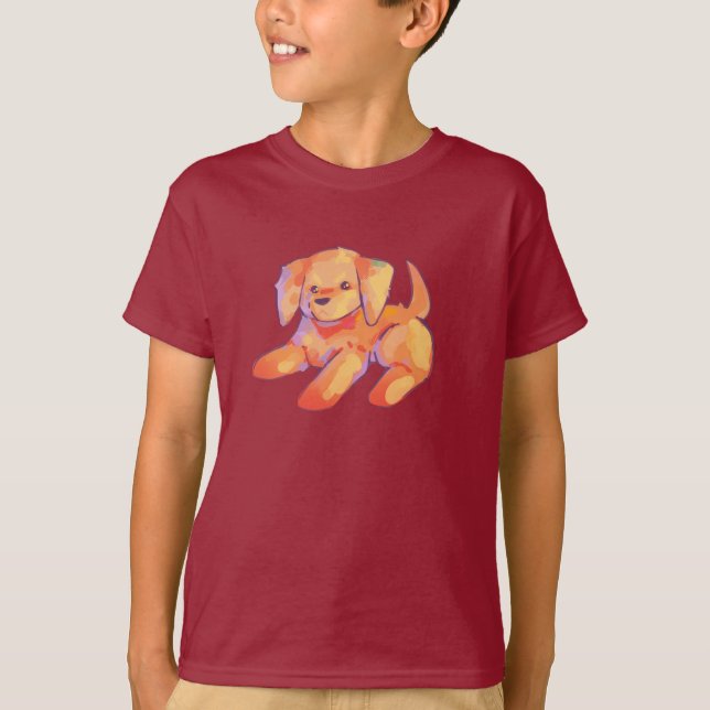 Camiseta Little golden retriever pup (Anverso)