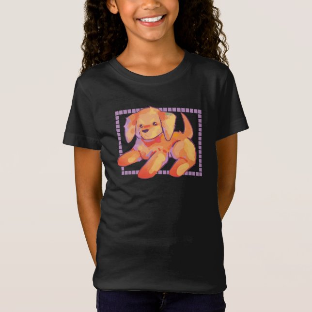 Camiseta Little golden retriever pup (Anverso)