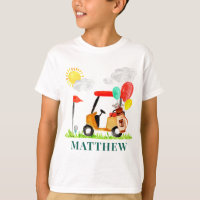 Little Golf Cart Balloons Pro Par-tee Birthday T-S