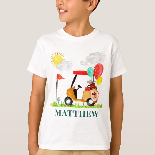 Camiseta Little Golf Cart Balloons Pro Par-tee Birthday T-S (Anverso)