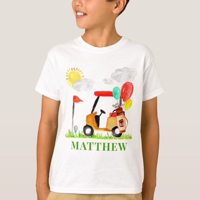 Camiseta Little Golf Cart Balloons Pro Par-tee Cumpleaños (Anverso)