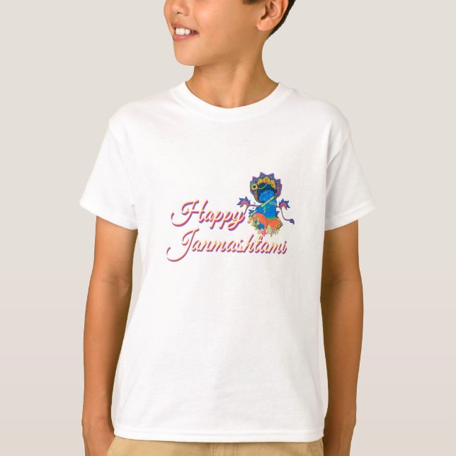Camiseta Little Lord Krishna Janmashtami Laddu Gopal (Anverso)