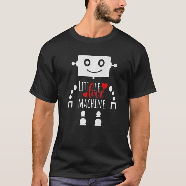 Camiseta Little Love Machine Mech Robot Boys Día de San Val (Anverso)