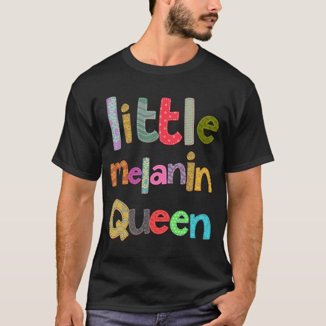 Camiseta Little Melanin Queen BLM Black Empowerment Celebra (Anverso)