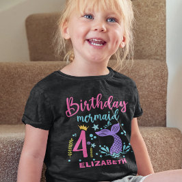 Camiseta Little Mermaid's 4th Birthday Girl