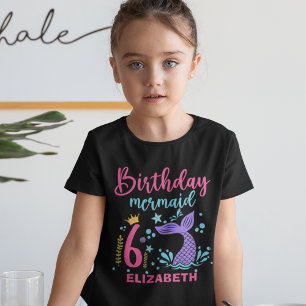 Camiseta Little Mermaid's 6th Birthday Girl