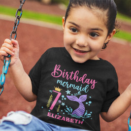 Camiseta Little Mermaid's 7th Birthday Girl