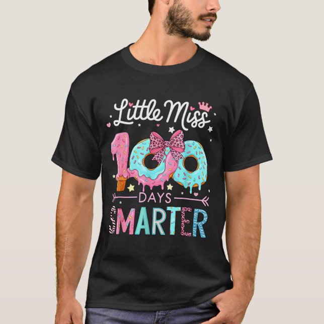 Camiseta Little Miss 100 Days Smarter Kids Girls 100th Day  (Anverso)