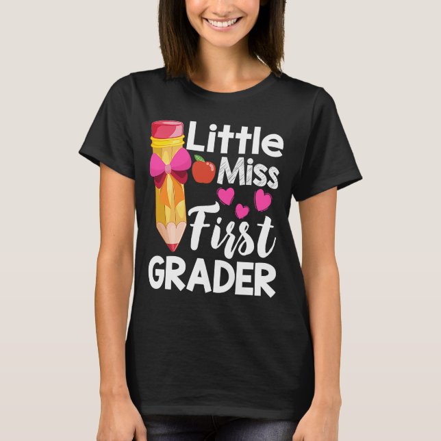 Camiseta Little Miss 1st Grader First Day Of School Hello F (Anverso)