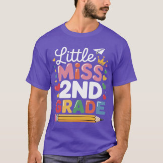 Camiseta Little Miss 2nd Grade First Day of Second Grade Cu