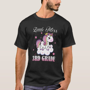 Camiseta Little Miss 3rd Grade Back To School Unicorn Girls